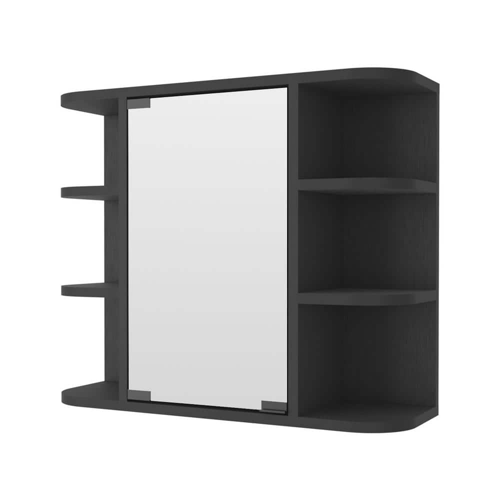 23.6 in. W x 19.6 in. H Black Multipurpose Wall Surface Mount Bathroom Stor
