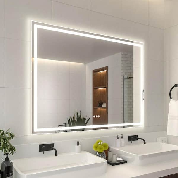 48 in. W x 36 in. H Rectangular Frameless LED Wall Bathroom Vanity Mirror