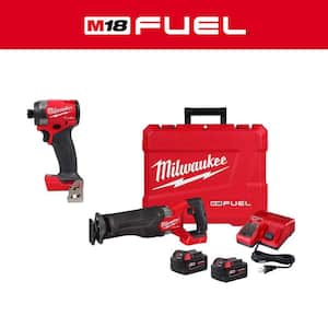 M18 FUEL 18-Volt Lithium-Ion Brushless Cordless SAWZALL Reciprocating Saw Kit with FUEL 1/4 in. Hex Impact Driver