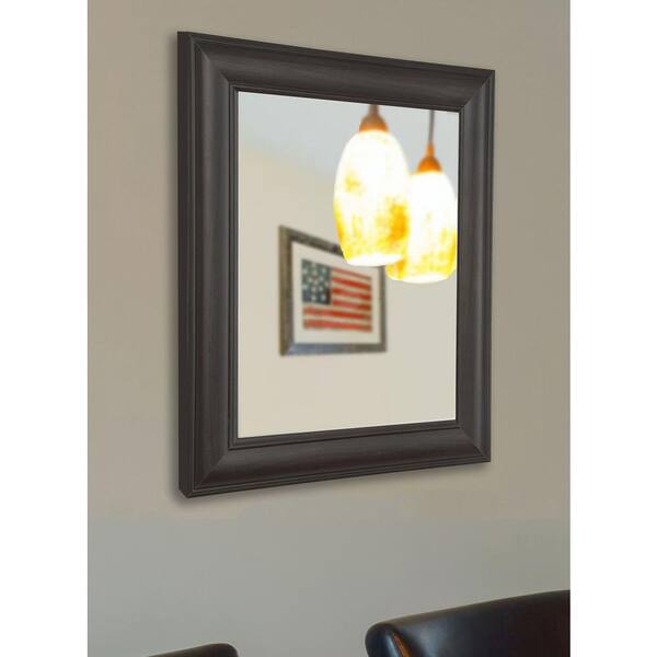 Unbranded Large Rectangle Dark Walnut Contemporary Mirror (47.5 in. H x 35.5 in. W)