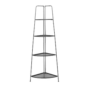 Black Indoor Outdoor Tall Folding 4 Shelves Bakers Rack