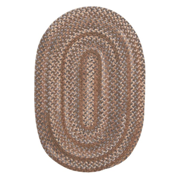 Newport Harbor Walnut 9 ft. x 12 ft. Oval Braided Area Rug