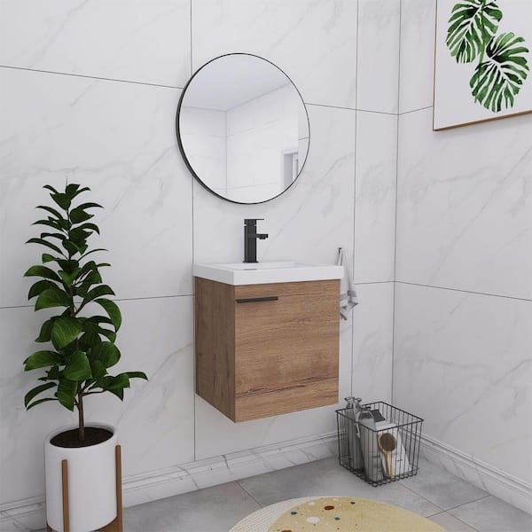 ARTCHIRLY 18 in. W x 15. in D. x 21 in. H Bathroom Vanity in Brown