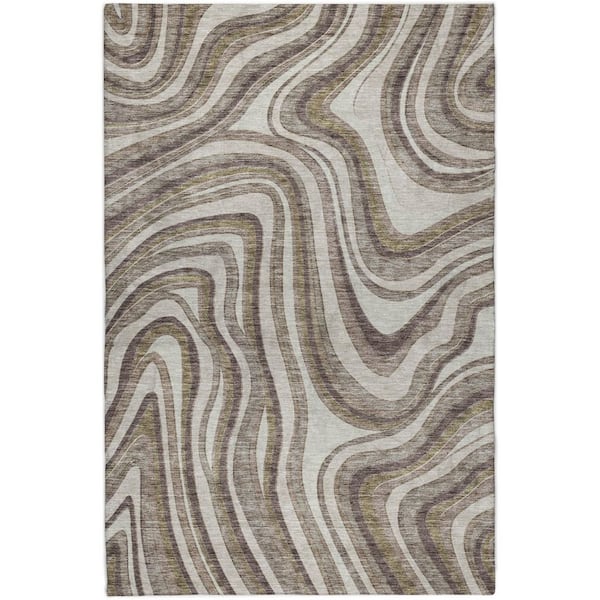 Dream Shag Premium Machine Washable Abstract ADS756 Brown 8 ft. x 10 ft. Area Rug