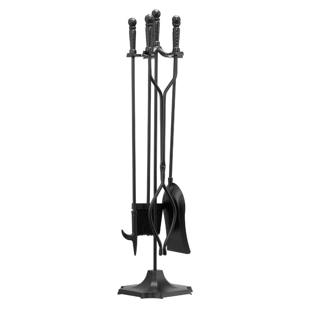 Fireplace Tool Set 5 Piece with Five-Prong Stand, 32 in. Wrought Iron Hearth Tools, Poker Shovel Tongs Brush price history on PriceWatchPro