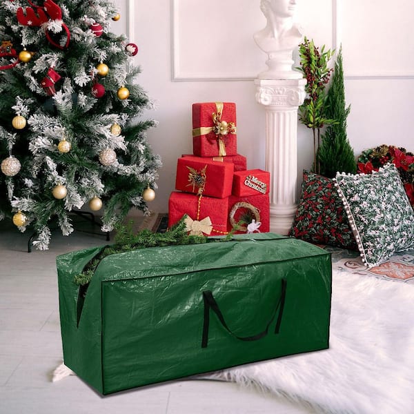 Afoxsos Green Plastic Artificial Tree Storage Bag Water Resistant
