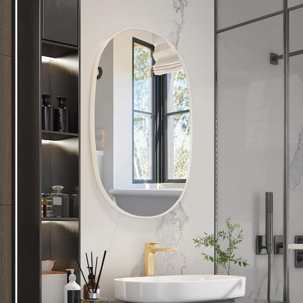 ANGELES HOME 30 in. W x 22 in. H Rectangular Steel Framed Wall Mount Bathroom Vanity Mirror in Black