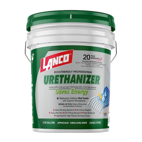 Urethanizer 5 Gal. 100% Acrylic Urethane Elastomeric White Reflective Roof Sealer