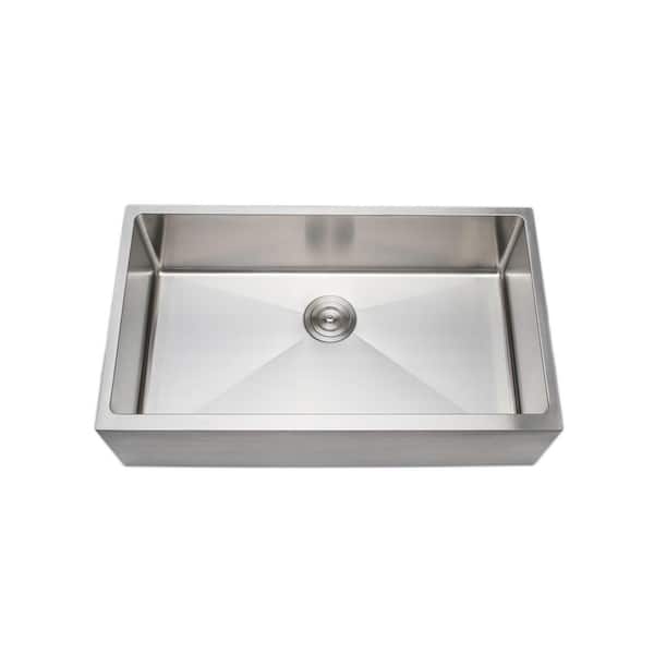 Wells The Chef's Series Farmhouse Apron Front 33 in. Stainless Steel Handmade Single Bowl Kitchen Sink