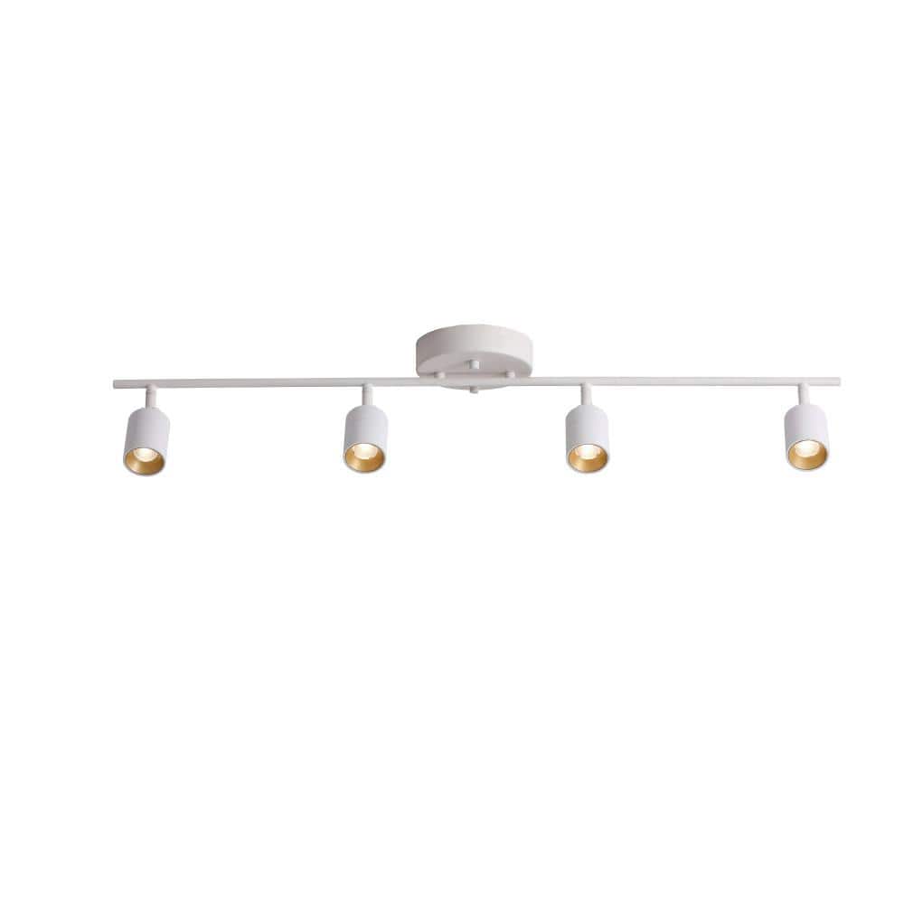White 4-Head LED Track Light with Adjustable Spotlights