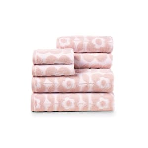 6-Piece Daisy Garden Pink Fairy Cotton Bath Towel Set