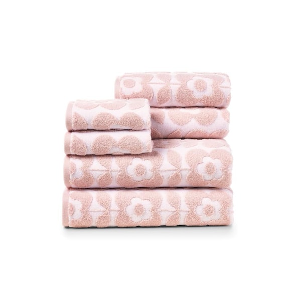 Caro Home 6-Piece Daisy Garden Pink Fairy Cotton Bath Towel Set ...