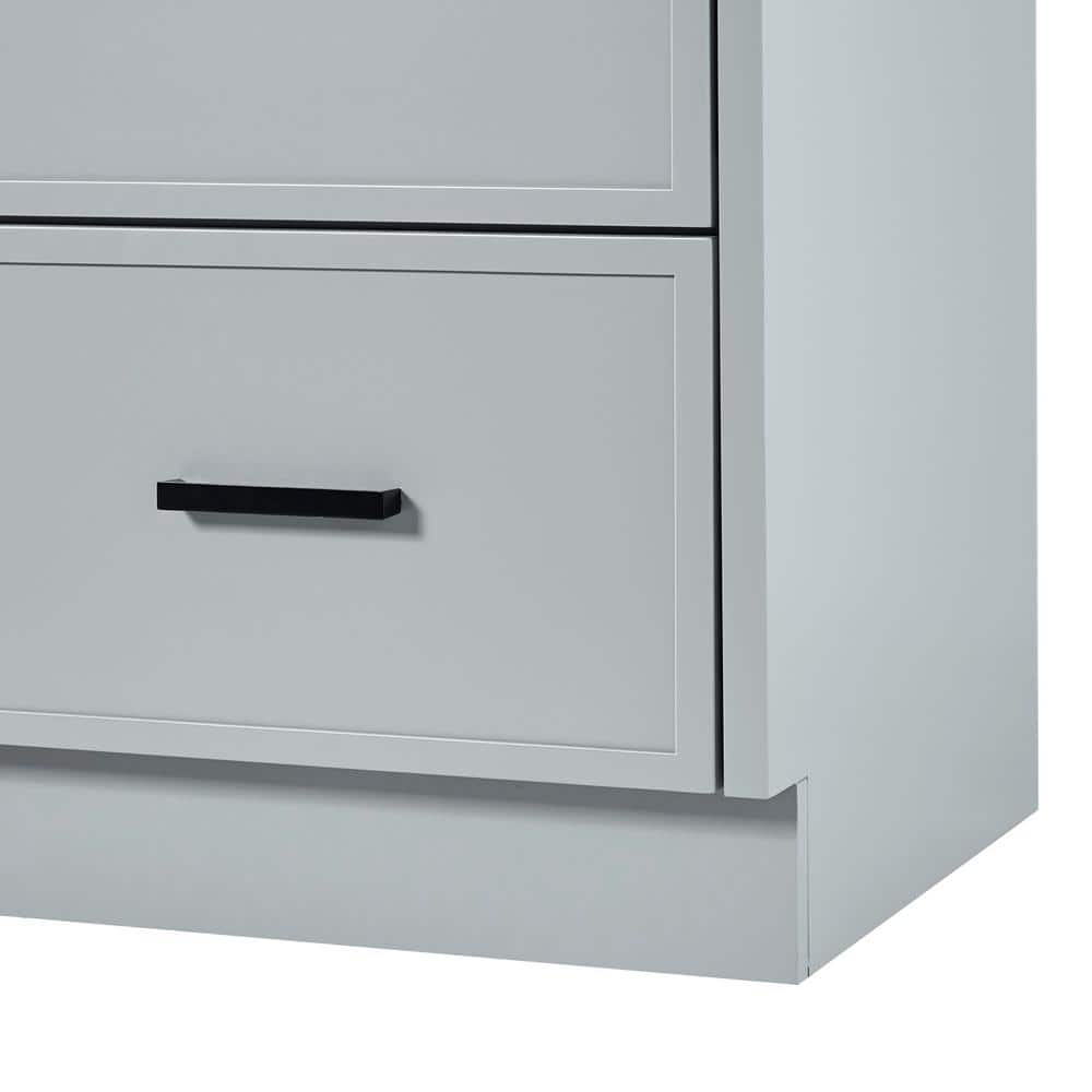 Kelly 67" Light Gray Wood Single Sink Vanity with White Quartz Top