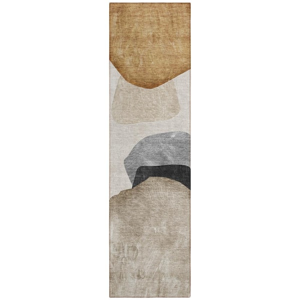 Addison Rugs Chantille ACN547 Brown 2 ft. 3 in. x 7 ft. 6 in. Machine Washable Indoor/Outdoor Geometric Runner Rug