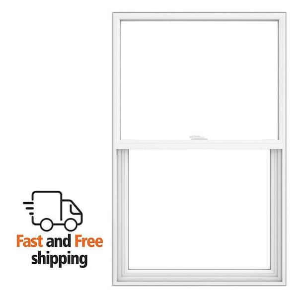 V-2500 Series 27.75 in. x 53.5 in. Single Hung Vinyl Low-E White Pocket Frame Replacement Tilt-In Window