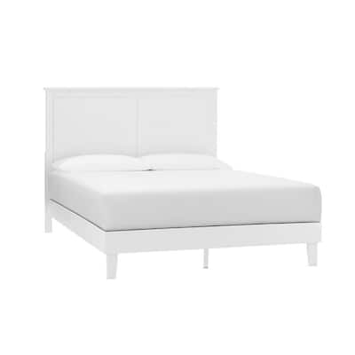 Granbury White Wood Queen Platform Bed (61.2 in. W x 48 in. H)