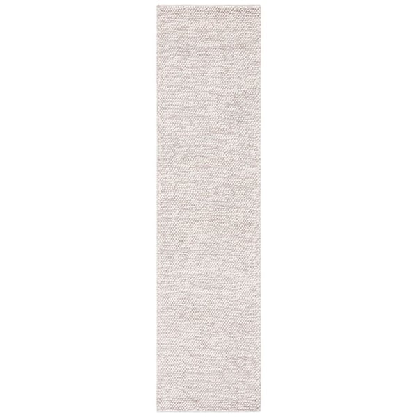 Natura 2 ft. x 9 ft. Beige/Ivory Uniform Marle Runner Rug