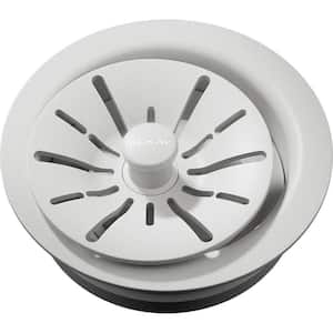 Polymer Disposer Fitting for 3-1/2 in. Sink Drain Opening in White for Quartz Perfect Drain