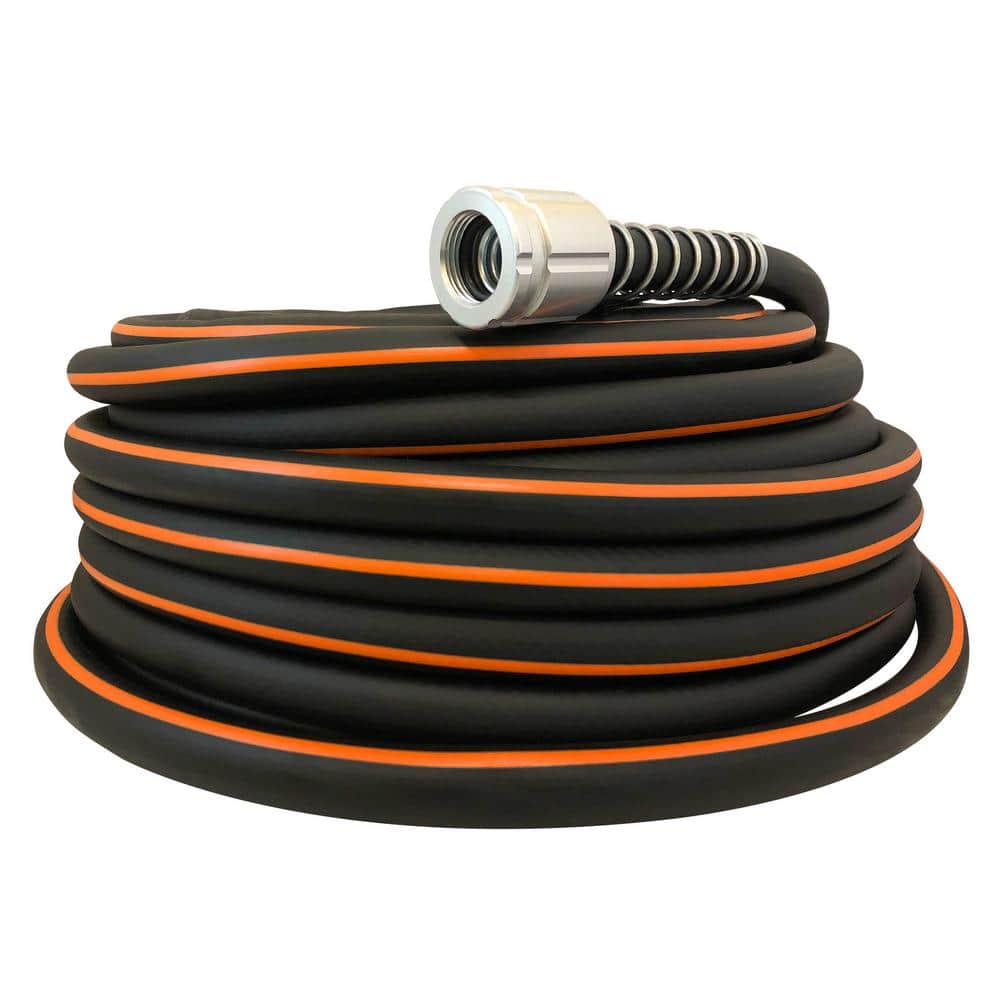 100 ft Black and Orange PVC Rubber Garden Hose