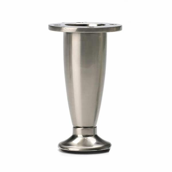 Richelieu Hardware 5 15/16 in. (150 mm) Nickel Metal Round Contemporary Furniture Leg with Leveling Glide