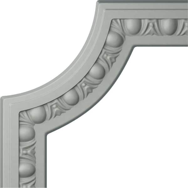 Ekena Millwork 8 in. x 5/8 in. x 8 in. Urethane Raymond Egg and Dart Panel Moulding Corner (Matches Moulding PML02X00RA)