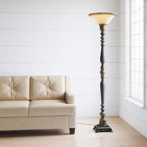 71.5 in. 1-Light Dark Oil Rubbed Bronze Torchiere Floor Lamp