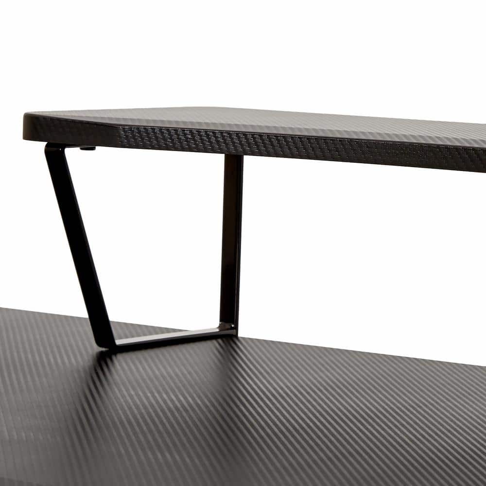 AeroDynamic 46" Black Gaming Desk with Cup Holder & Headphone Hook