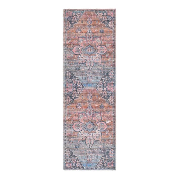 Unique Loom Nostalgia Gem Multi 2 ft. x 6 ft. Machine Washable Area Rug