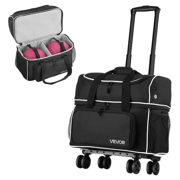 2 Ball Four Roller Bowling Bag with Wheels, Featuring a Separate Compartment for Shoes (Up To US Size 16) & Pocket