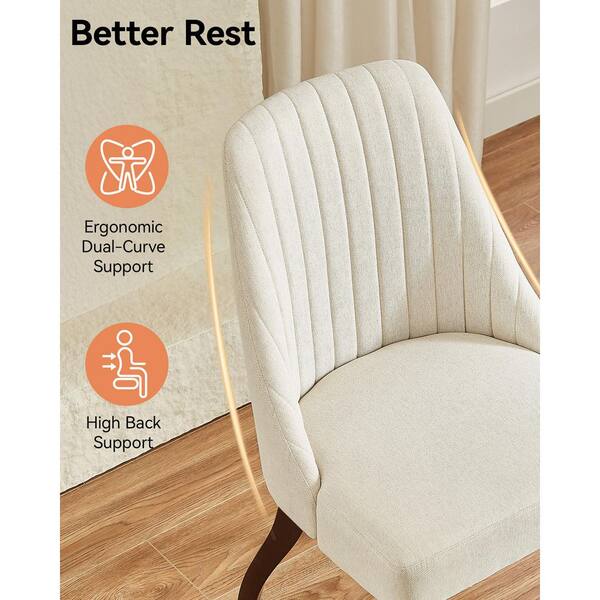 Susalt Beige Upholstered Parsons Dining Chairs (Set of 2), Fabric