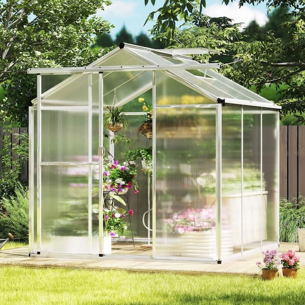 ビニールハウス Gymax 6 x 6 FT Greenhouse for Outdoors Large Walk-in Green House w