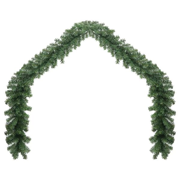 Afoxsos 32 ft. Artificial Pine Christmas Garland with 150 Warm White LED Lights and 8 Lights Effect in Green