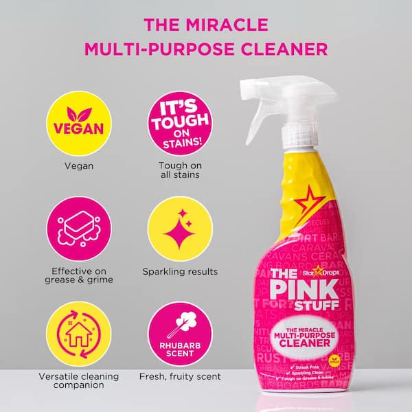THE PINK STUFF 500 g Miracle Cleaning Paste (2-Pack) and 750 ml