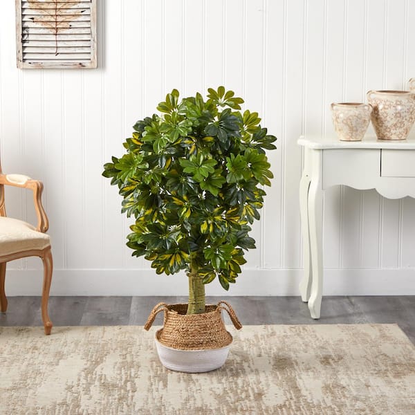 Schefflera Silk Tree Real Touch Realistic Nearly Natural 4’ Home Garden Decor 