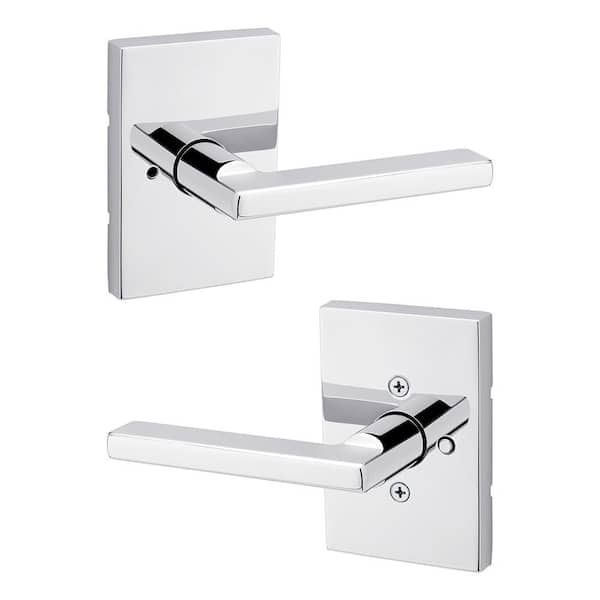 Halifax Polished Chrome Rectangular Bed/Bath Reversible Door Lever