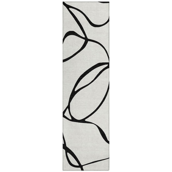 Chantille Machine Washable Indoor/Outdoor Abstract ACN999 White 2 ft. 3 in. x 7 ft. 6 in. Area Rug
