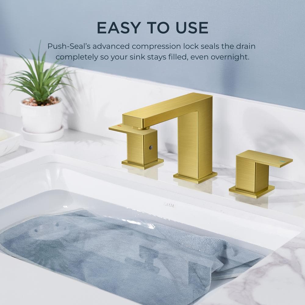 Brushed Gold Stainless Steel Double Handle Bathroom Faucet