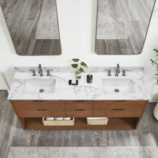 STONE  Lサイズ LANDOLT 73 in. W x 22 in. D Engineered Stone Rectangular Double