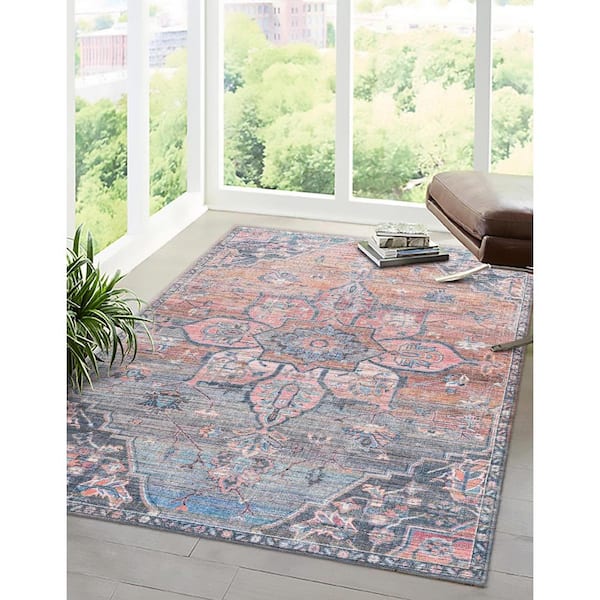 Nostalgia Gem Multi 8 ft. x 10 ft. Machine Washable Area Rug