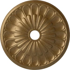 1-3/8 in. x 26-3/4 in. x 26-3/4 in. Polyurethane Elsinore Ceiling Moulding, Pale Gold