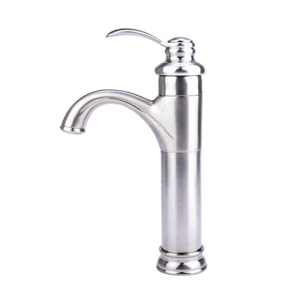 Fontaine by Italia Transitional Single Hole Single-Handle Vessel Bathroom Faucet in Brushed Nickel