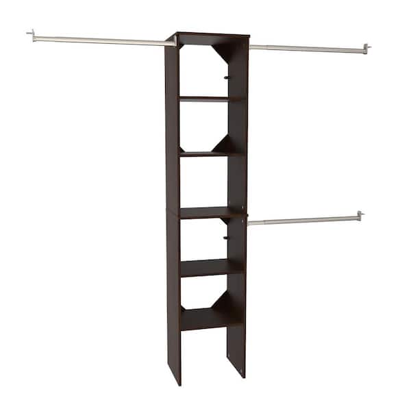 ClosetMaid Style+ 72 in. W - 113 in. W Chocolate Narrow Wood Closet System