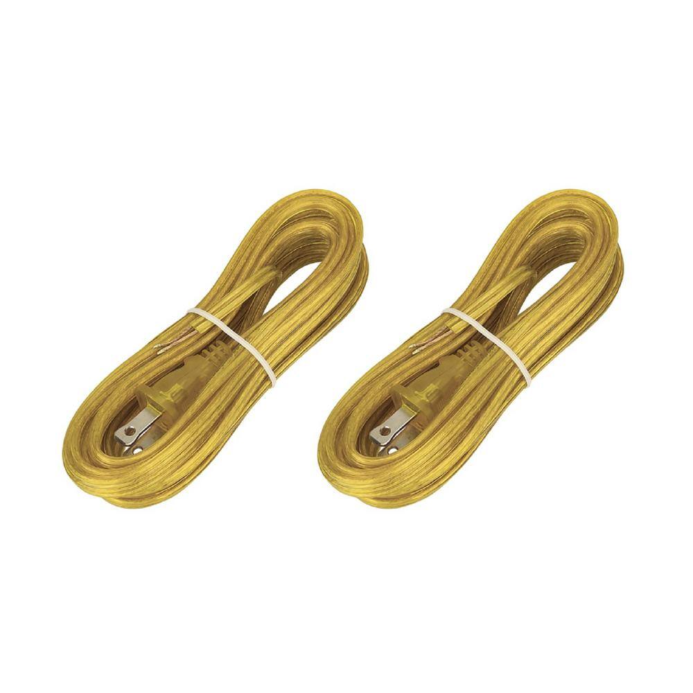 Aspen Creative Corporation 8 Feet Gold Lamp Cord Set With Molded Polarized Plug 2 Pack 21202 The Home Depot 8 Feet Gold Lamp Cord Set, Cloth Covered Lamp Cord Home Depot
