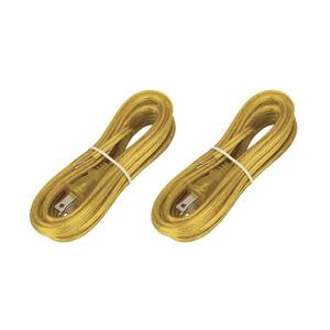 8 Feet Gold Lamp Cord Set with Molded Polarized Plug (2-Pack)