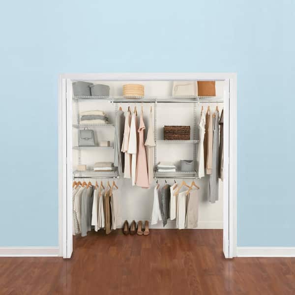 Rubbermaid 48 in. D x 96 in. W x 2 in. H Configurations Custom Metal Closet System 4 - 8 ft. White Deluxe Kit