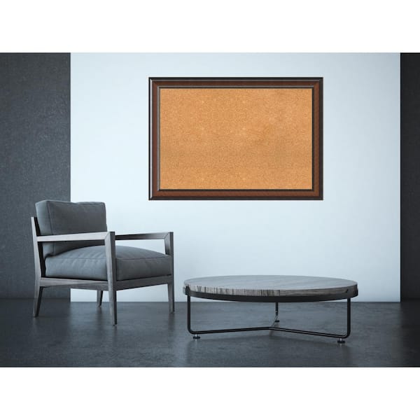 Amanti Art Cyprus Walnut Wood 41 in. W x 29 in. H Framed Cork Board