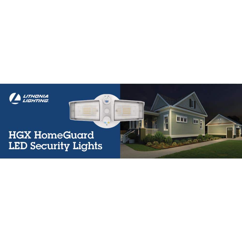 White Dual Head LED Outdoor Security Flood Light
