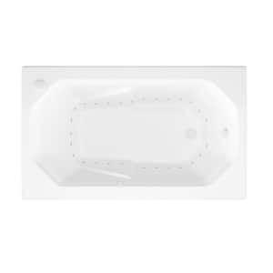 Onyx 59.75 in. Rectangular Drop-in Air Bath Tub in White