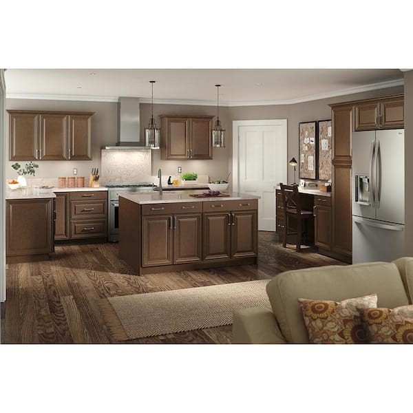 Assembled 30x34.5x24 in. Benton Sink Base Cabinet in Butterscotch