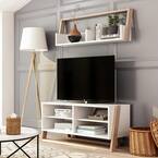 Addis 2-Piece 49.5 in. W Beige TV Console with 6-Shelves Fits TV's Up to 56 in. with Cable Management